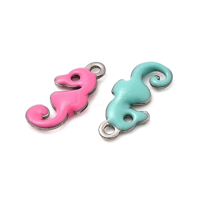 304 Stainless Steel Enamel Charms STAS-Q363-14G-P-1