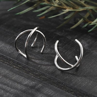 304 Stainless Steel Cross Clip on Nose Rings AJEW-A062-03P-1