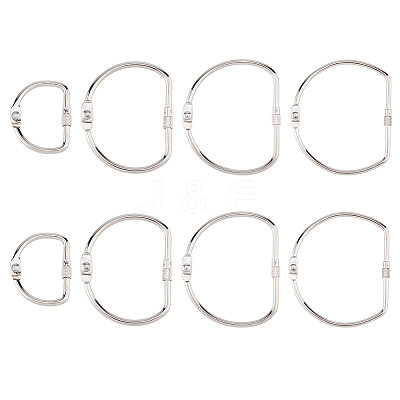 8Pcs 4 Styles Iron Screw Carabiner Lock Charms FIND-FH0014-46-1