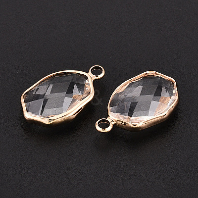 Brass Glass Pendants GLAA-T027-09-1