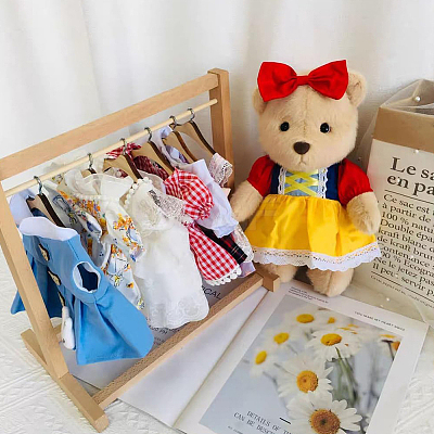 12Pcs Wood Doll Hangers DIY-FH0006-63B-1