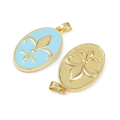 Brass Enamel Pendants KK-R226-09G-1
