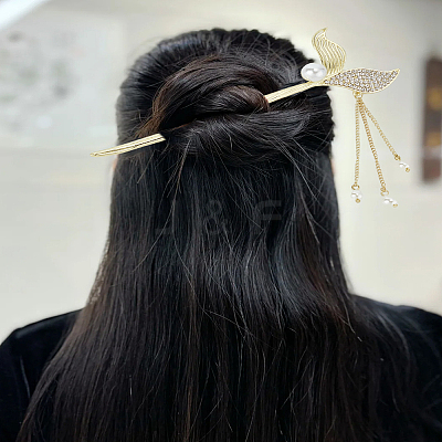 2Pcs 2 Styles Alloy Enamel Hair Sticks OHAR-LP0004-10-1