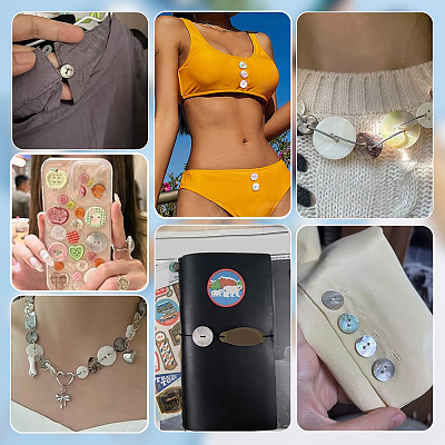 100Pcs Natural Shell Buttons BUTT-PH0001-72-1