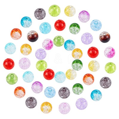 Transparent Crackle Acrylic Beads CACR-NB0001-03-1