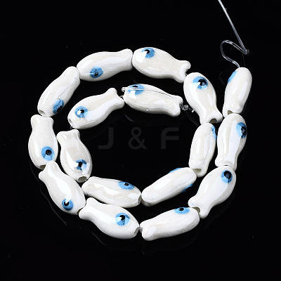 Handmade Porcelain Ceramic Beads Strands PORC-T006-03N-1
