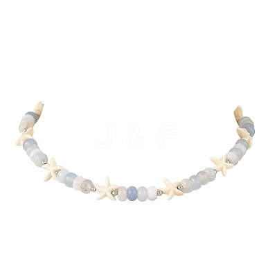 Natural Banded Agate Bead Necklaces NJEW-JN06623-1