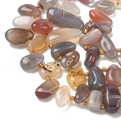 Natural Botswana Agate Beads Strands G-P604-A06-01-1
