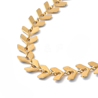 Enamel Ear of Wheat Link Chains Bracelet BJEW-P271-02G-06-1