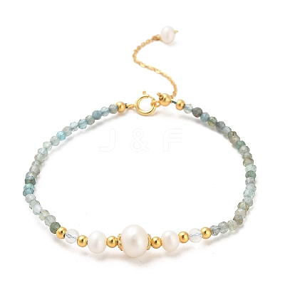 Natural Moonstone Bead Bracelets BJEW-E098-14G-1