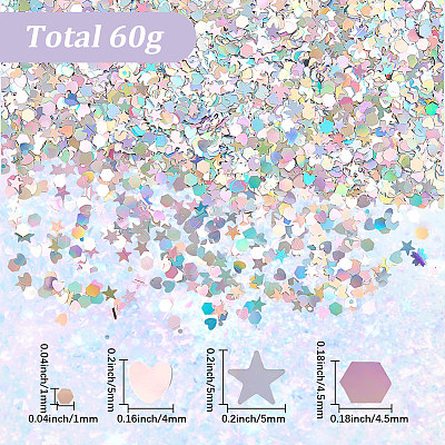 60G Laser Shining Nail Art Glitter MRMJ-SC0001-50-1