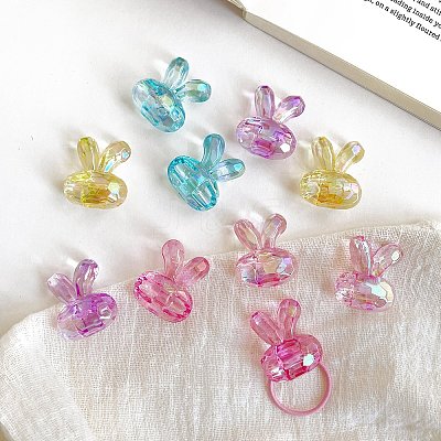 Transparent UV Plating Acrylic Beads OACR-I015-07-1