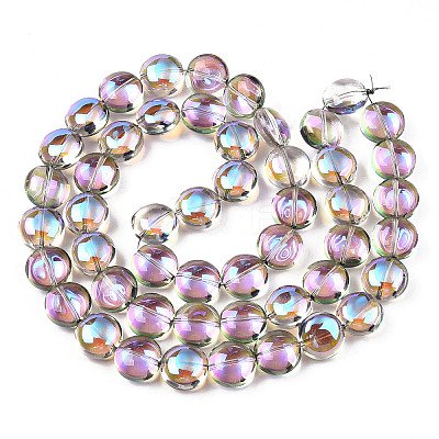 Transparent Electroplate Glass Bead Strands X-EGLA-P049-01A-HR01-1