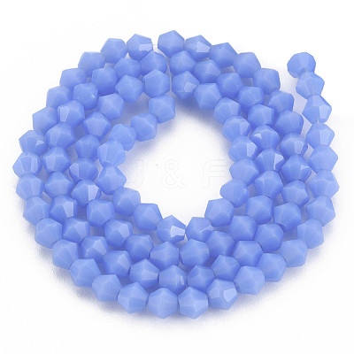 Opaque Solid Color Glass Beads Strands GLAA-Q080-4mm-B12-1