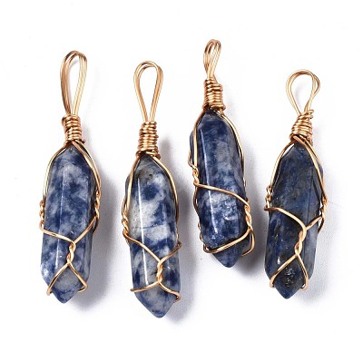 Natural Blue Spot Jasper Big Pendants G-T122-70B-1