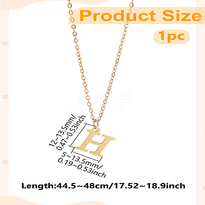 304 Stainless Steel Letter Pendant Necklaces NJEW-LP0001-53H-G-1