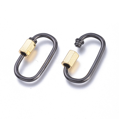 Brass Screw Carabiner Lock Charms KK-I673-05A-1