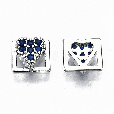 Brass Micro Pave Cubic Zirconia Cabochons KK-S061-49P-A-NR-1