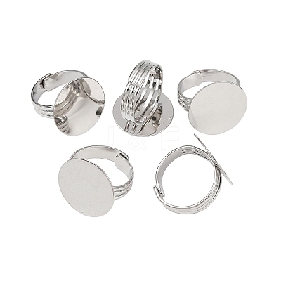 Flat Round Brass Pad Ring Settings MAK-S033-018P-NF-1