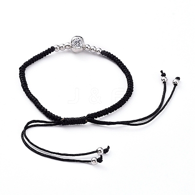 Skull Adjustable Brass Nylon Thread Braided Bracelets BJEW-JB04984-03-1