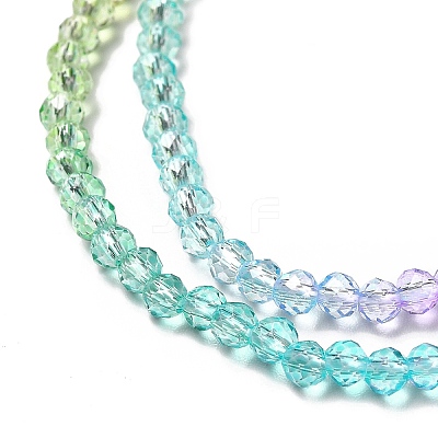 Transparent Gradient Color Glass Beads Strands X-GLAA-H021-01B-16-1
