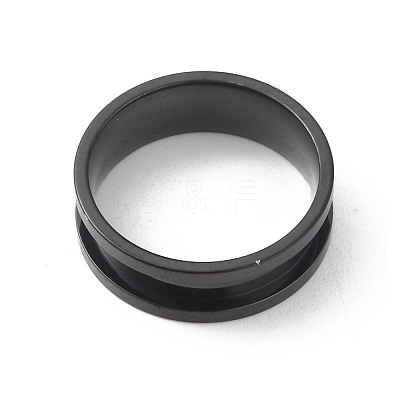 201 Stainless Steel Grooved Finger Ring RJEW-WH0004-32F-EB-1