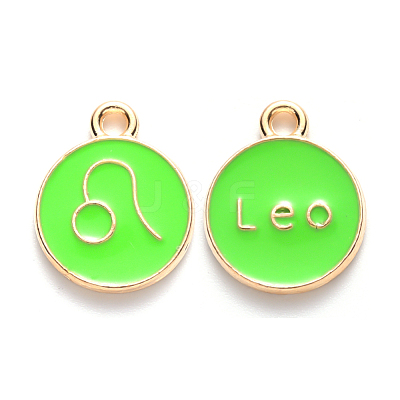 Alloy Enamel Pendants X-ENAM-S124-01B-06G-1