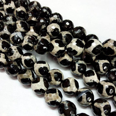 Tibetan Style Turtle Back Pattern dZi Beads X-G-H1454-1A-1