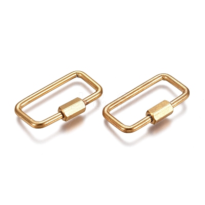 304 Stainless Steel Screw Carabiner Lock Charms X-STAS-K195-01G-1