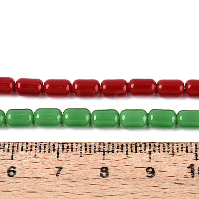 Opaque Solid Color Glass Beads Strands GLAA-N058-4x6mm-B01-1