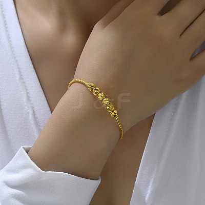 Adjustable Brass Round Charm Bangles for Women CX8174-1