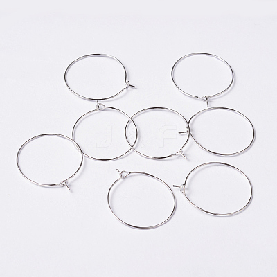 Silver Color Plated Brass Earring Hoops X-EC067-2S-1