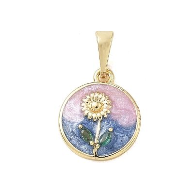 Brass Enamel Pendants KK-CBA3F25-10G-02-1