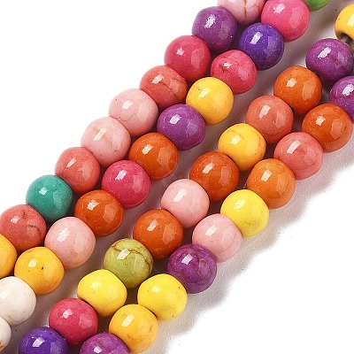 Synthetic Turquoise Beads Strands G-B140-A01-4mm-1