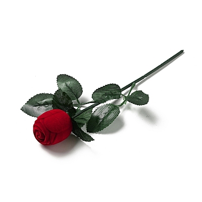 Flocking Plastic Rose Finger Ring Boxes X1-CON-C015-02A-1