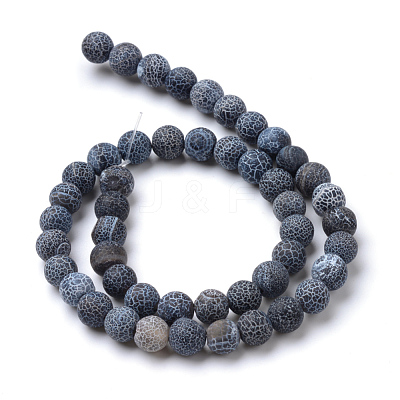 Natural & Dyed Crackle Agate Bead Strands G-T056-10mm-01-1