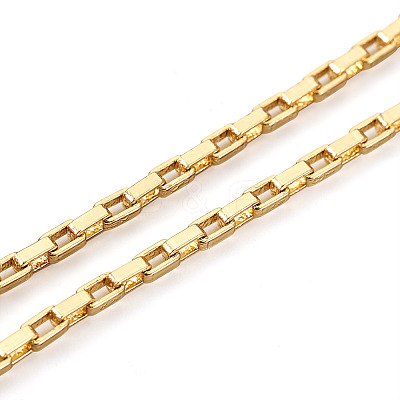 Brass Box Chain Necklace NJEW-TA0001-16-1