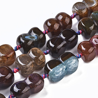 Natural Crackle Agate Beads Strands G-S359-259-1