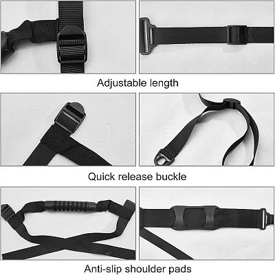 SUPERFINDING 2Pcs 2 Style Nylon Skateboard Shoulder Straps FIND-FH0002-21-1
