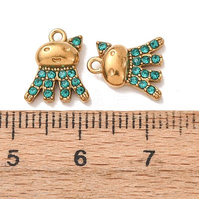 304 Stainless Steel Rhinestone Pendants STAS-L318-21G-04-1