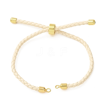 Adjustable Round Braided Microfiber Leather Cord Bracelet Making KK-CBAC260-01G-33-1