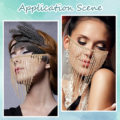 Alloy Rhinestone & Polyester Head Chain AJEW-WH20072-21G-1