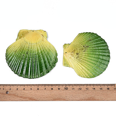 Spray Painted Natural Scallop Shell Big Pendants SSHEL-T017-14E-1