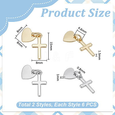 12Pcs 2 Colors Rack Plating Brass Pendants KK-UN0005-96-1