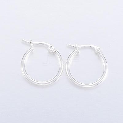 304 Stainless Steel Hoop Earrings EJEW-H327-01C-1