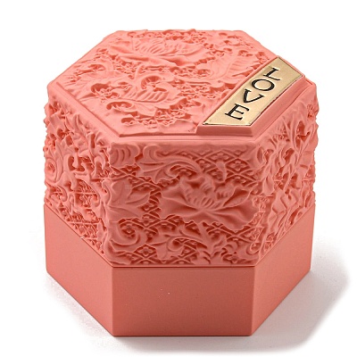 Embossed Hexagon Plastic Pendant Necklace Storage Boxes LS-CON-P020-B02-1