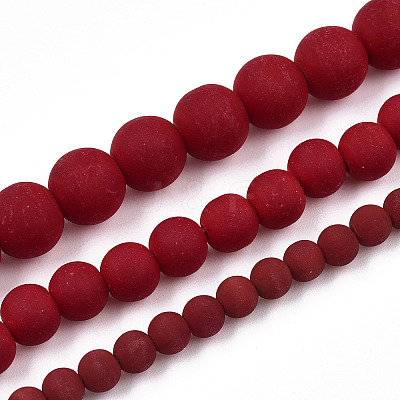 Opaque Glass Beads Strands GLAA-T032-P8mm-MD05-1