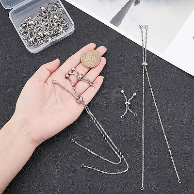12Pcs 2 Style Adjustable 304 Stainless Steel Bracelet Making MAK-UN0001-22-1
