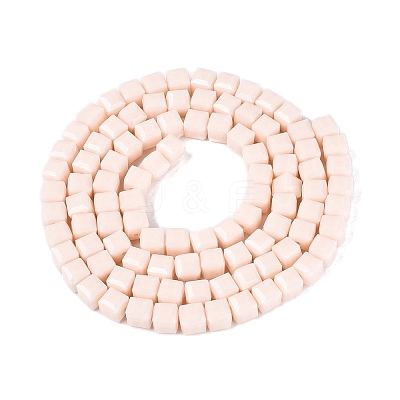 Opaque Glass Beads Strands GLAA-R041-8x8mm-C01-1
