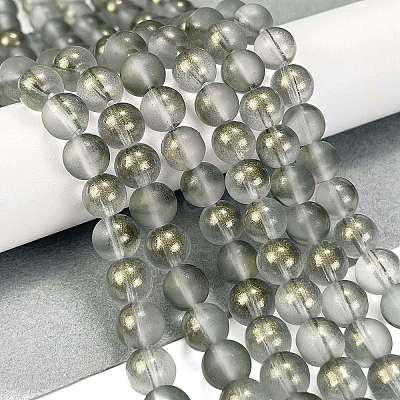 Frosted Transparent Glass Bead Strands GLAA-P065-8mm-12-1